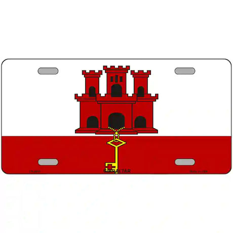 Gibraltar Flag Metal Novelty License Plate 24" x 12" (LLP)