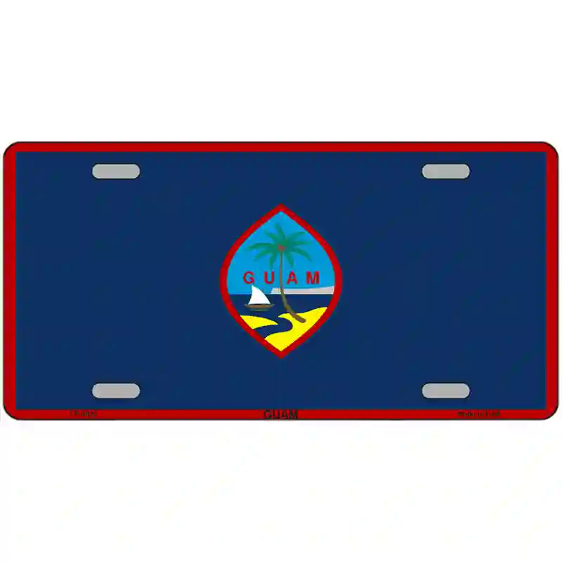 Guam Flag Novelty Metal License Plate Tag 24" x 12" (LLP)