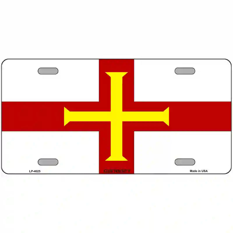 Guernsey Flag Metal Novelty License Plate 24" x 12" (LLP)