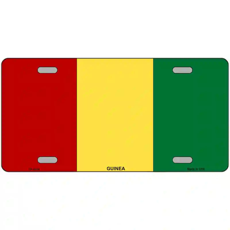 Guinea Flag Metal Novelty License Plate 24" x 12" (LLP)