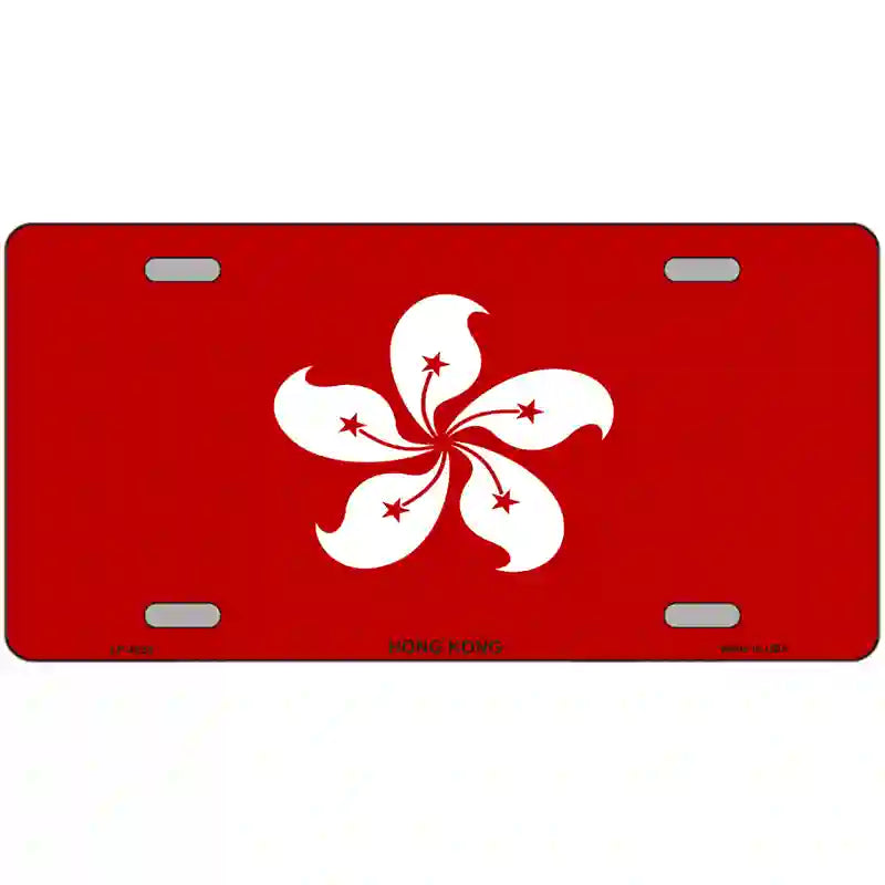 Hong Kong Flag Metal Novelty License Plate 24" x 12" (LLP)