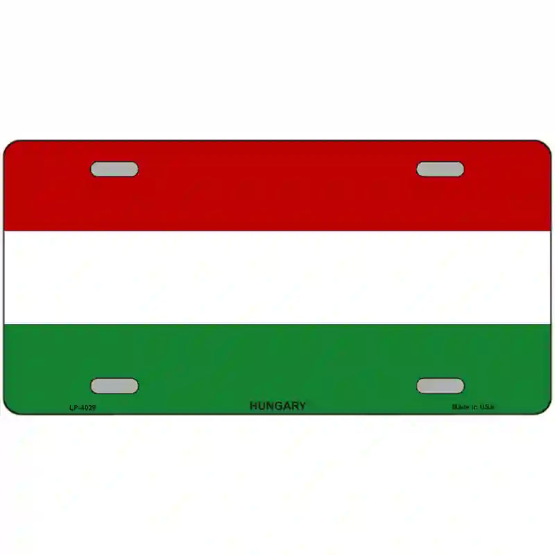 Hungary Flag Metal Novelty License Plate 24" x 12" (LLP)