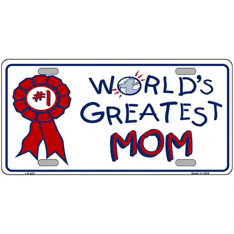 Worlds Greatest Mom Metal Novelty License Plate 24" x 12" (LLP)