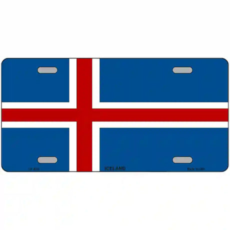 Iceland Flag Metal Novelty License Plate 24" x 12" (LLP)