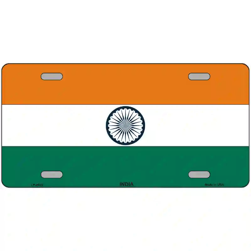 India Flag Metal Novelty License Plate 24" x 12" (LLP)