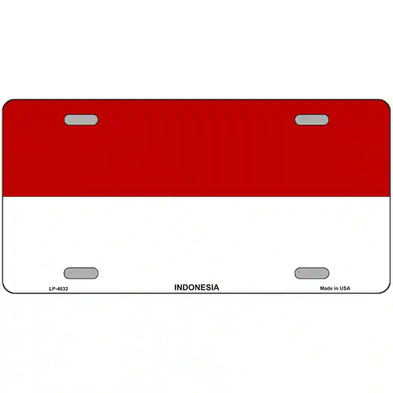 Indonesia Flag Metal Novelty License Plate 24" x 12" (LLP)