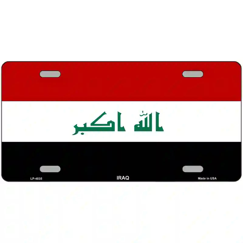 Iraq Flag Metal Novelty License Plate 24" x 12" (LLP)