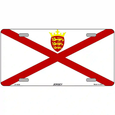 Jersey Flag Metal Novelty License Plate 24" x 12" (LLP)