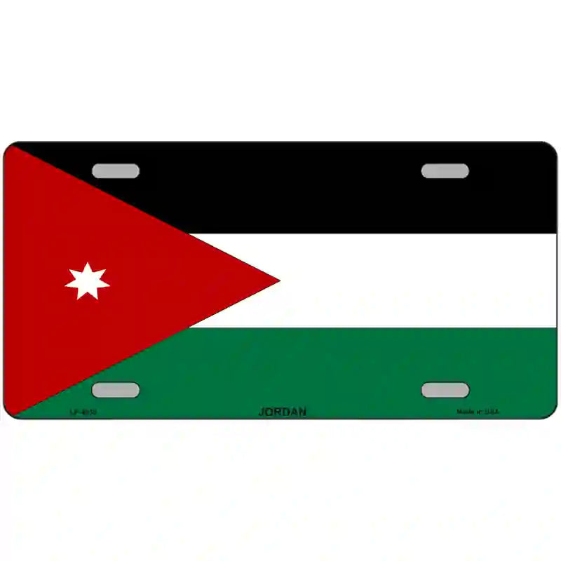 Jordan Flag Metal Novelty License Plate 24" x 12" (LLP)