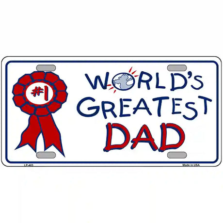 Worlds Greatest Dad Metal Novelty License Plate 24" x 12" (LLP)