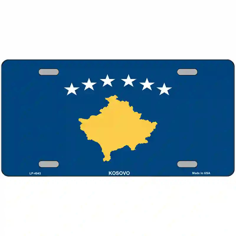 Kosovo Flag Metal Novelty License Plate 24" x 12" (LLP)