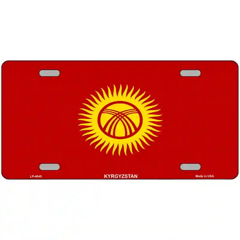 Kyrgyzsyan Flag Metal Novelty License Plate 24" x 12" (LLP)