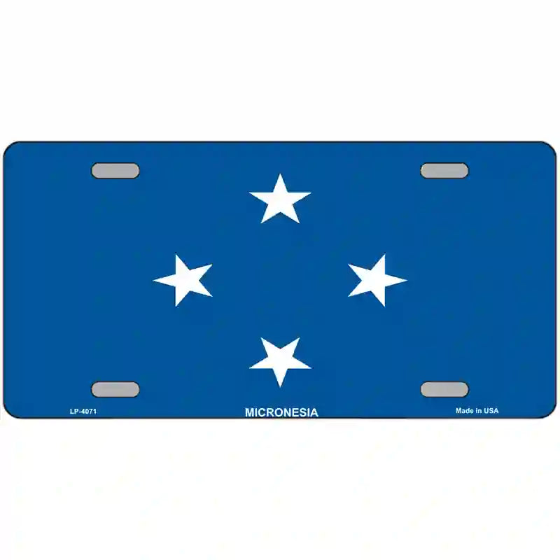 Micronesia Flag Metal Novelty License Plate 24" x 12" (LLP)