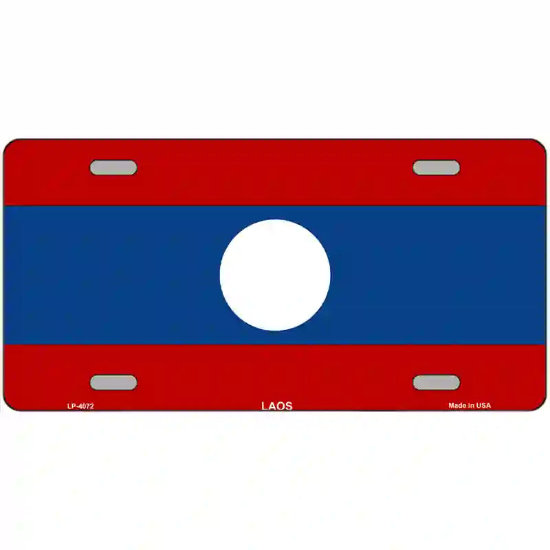 Laos Flag Metal Novelty License Plate 24" x 12" (LLP)