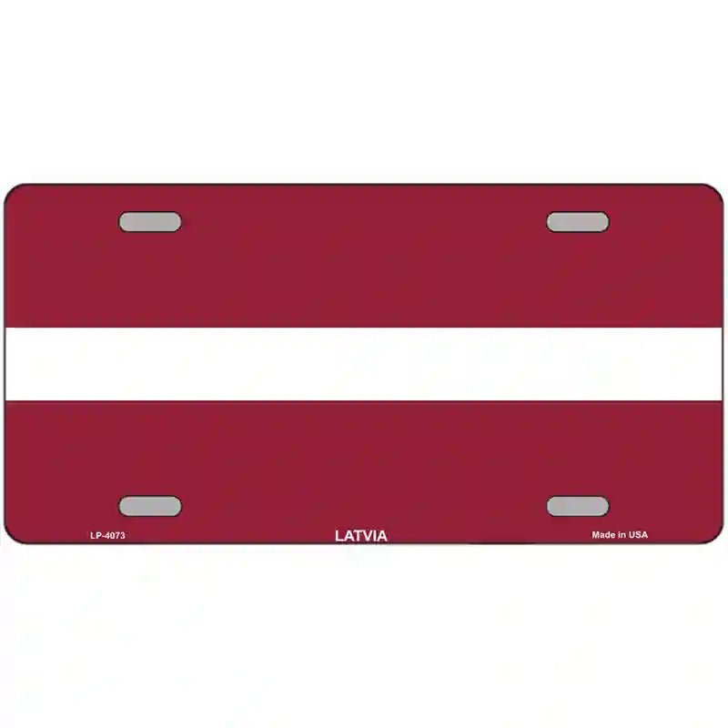 Latvia Flag Metal Novelty License Plate 24" x 12" (LLP)