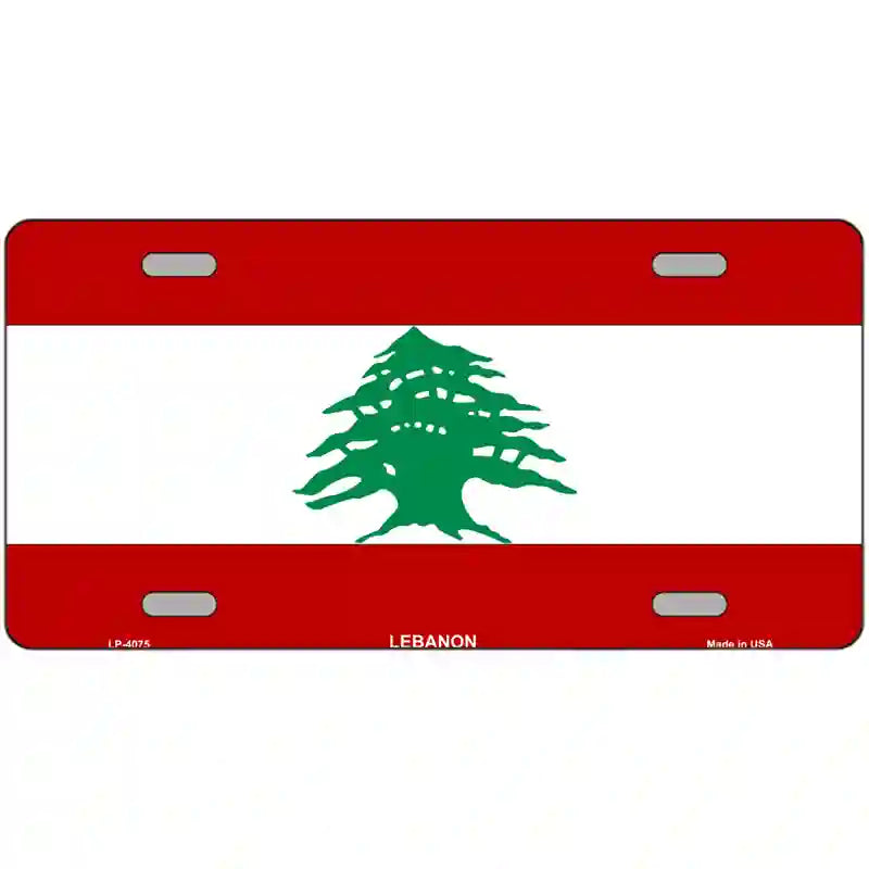 Lebanon Flag Metal Novelty License Plate 24" x 12" (LLP)