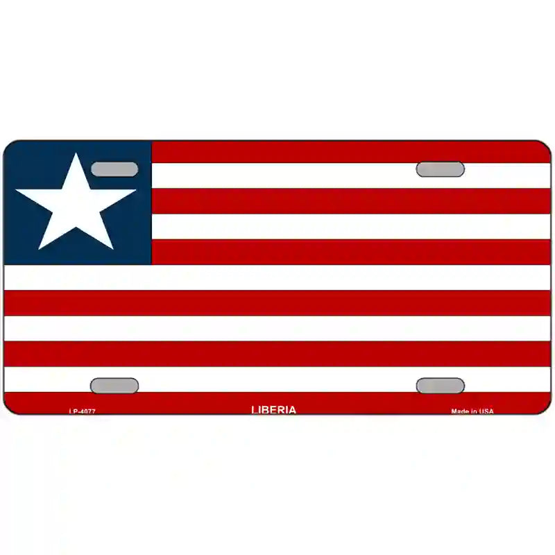 Liberia Flag Metal Novelty License Plate 24" x 12" (LLP)