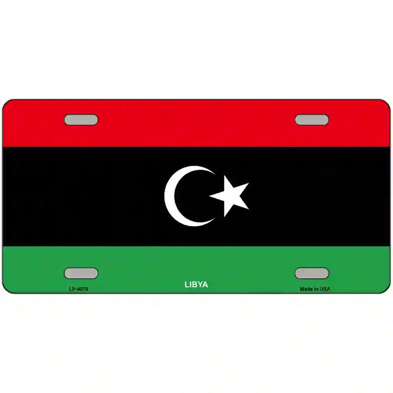 Libya Flag Metal Novelty License Plate 24" x 12" (LLP)