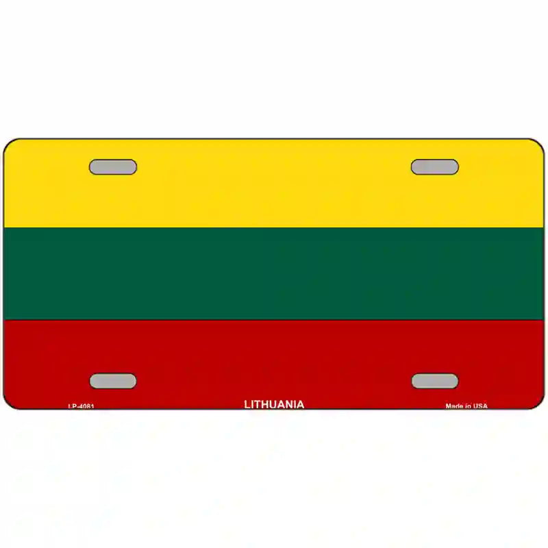 Lithuania Flag Metal Novelty License Plate 24" x 12" (LLP)