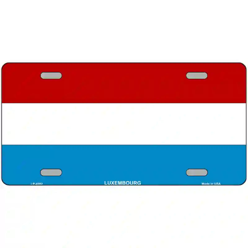 Luxembourg Flag Metal Novelty License Plate 24" x 12" (LLP)