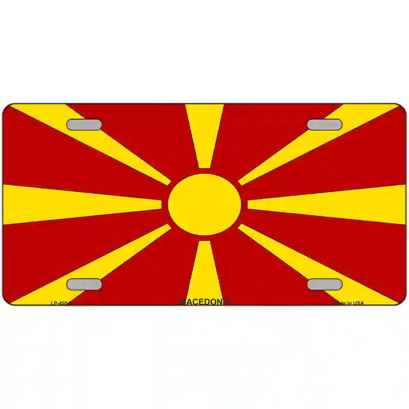 Macedonia Flag Metal Novelty License Plate 24" x 12" (LLP)