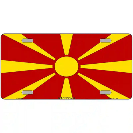 Macedonia Flag Metal Novelty License Plate 24" x 12" (LLP)