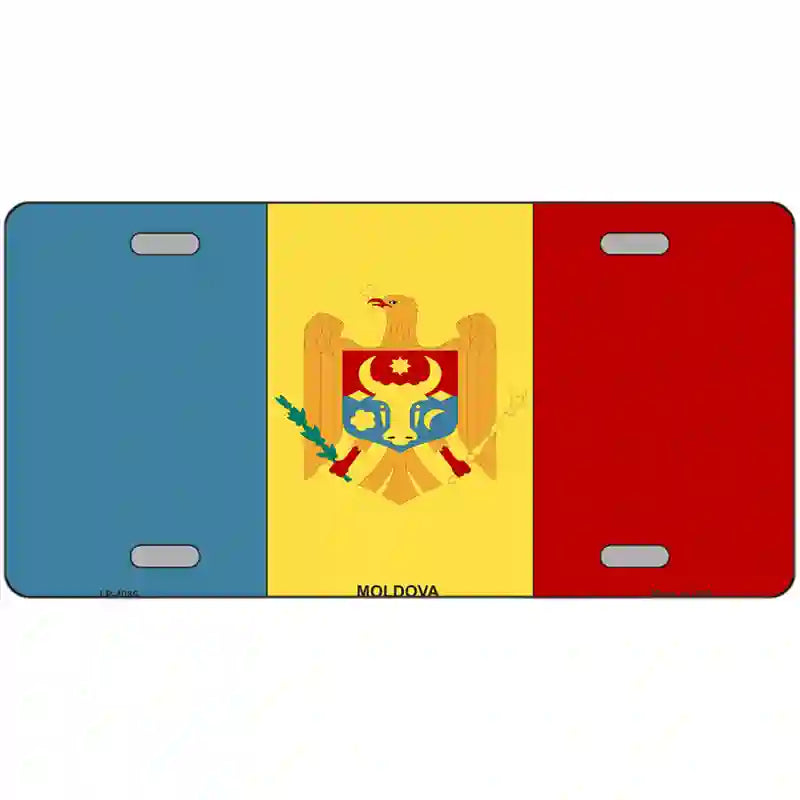 Moldova Flag Metal Novelty License Plate 24" x 12" (LLP)