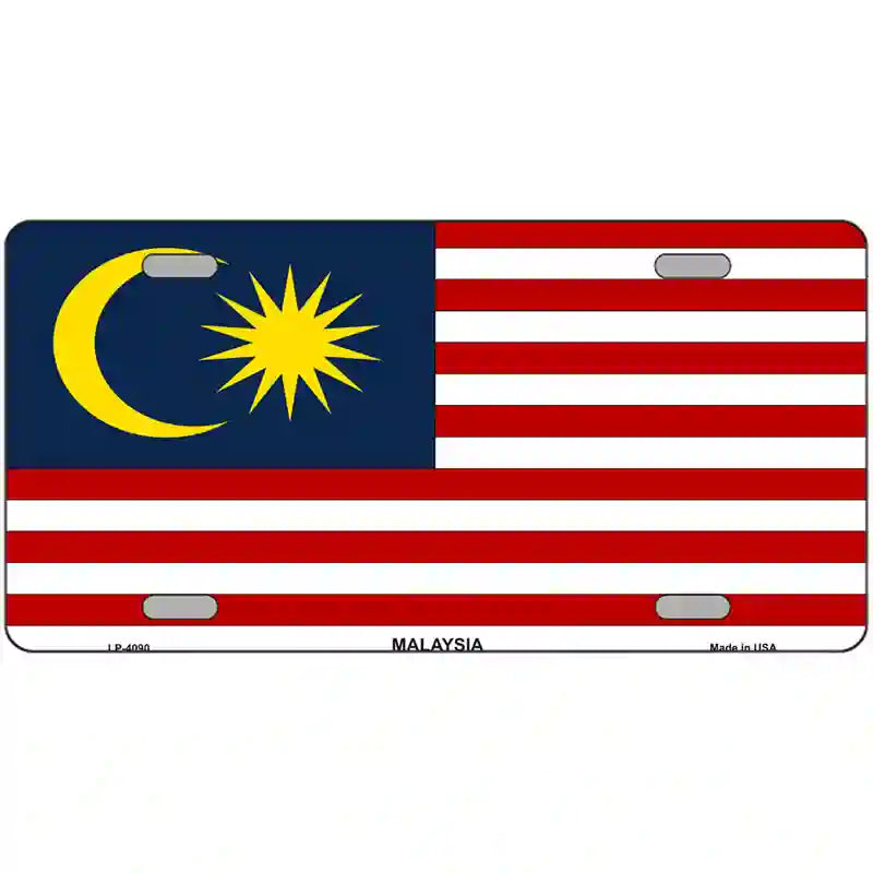 Malaysia Flag Metal Novelty License Plate 24" x 12" (LLP)