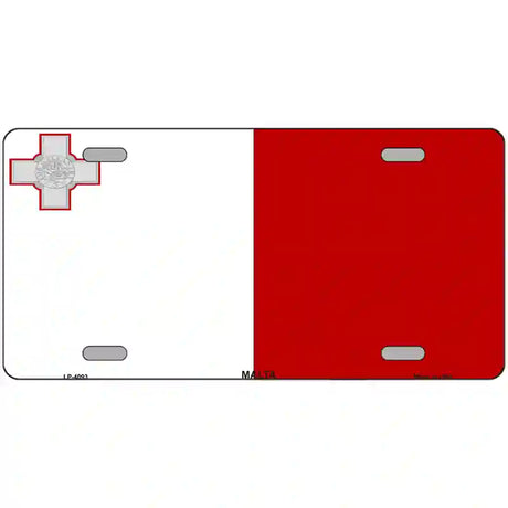 Malta Flag Metal Novelty License Plate 24" x 12" (LLP)