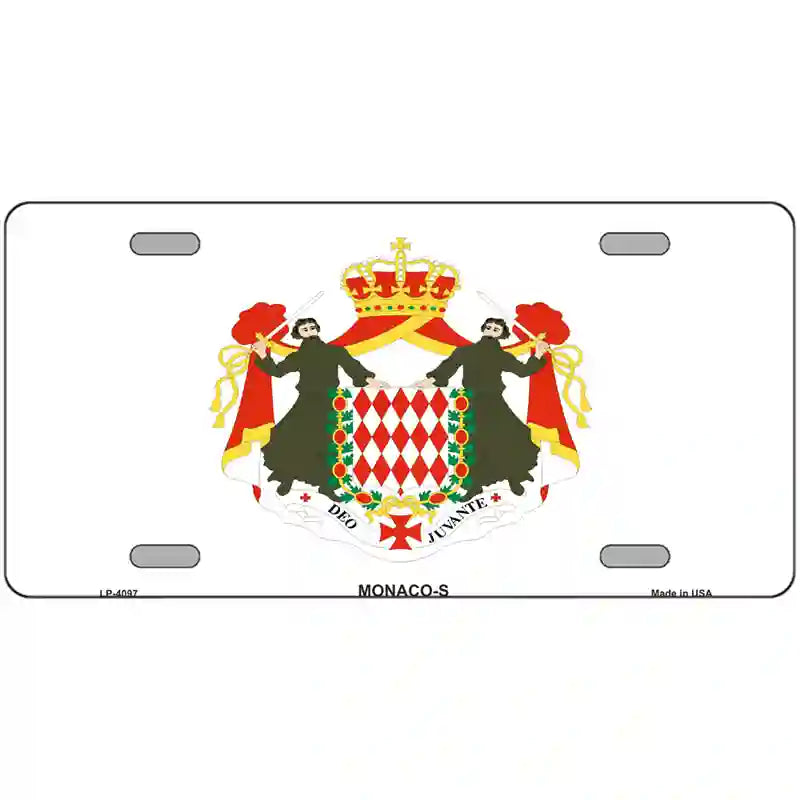 Monaco-S Flag Metal Novelty License Plate 24" x 12" (LLP)