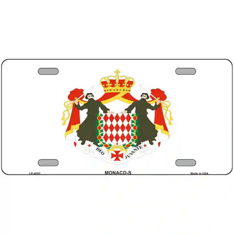 Monaco-S Flag Metal Novelty License Plate 24" x 12" (LLP)