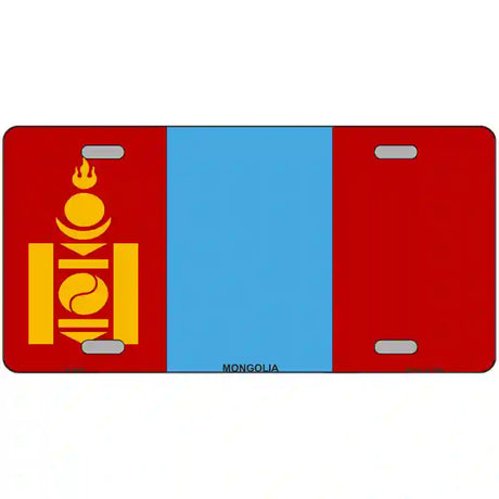 Mongolia Flag Metal Novelty License Plate 24" x 12" (LLP)