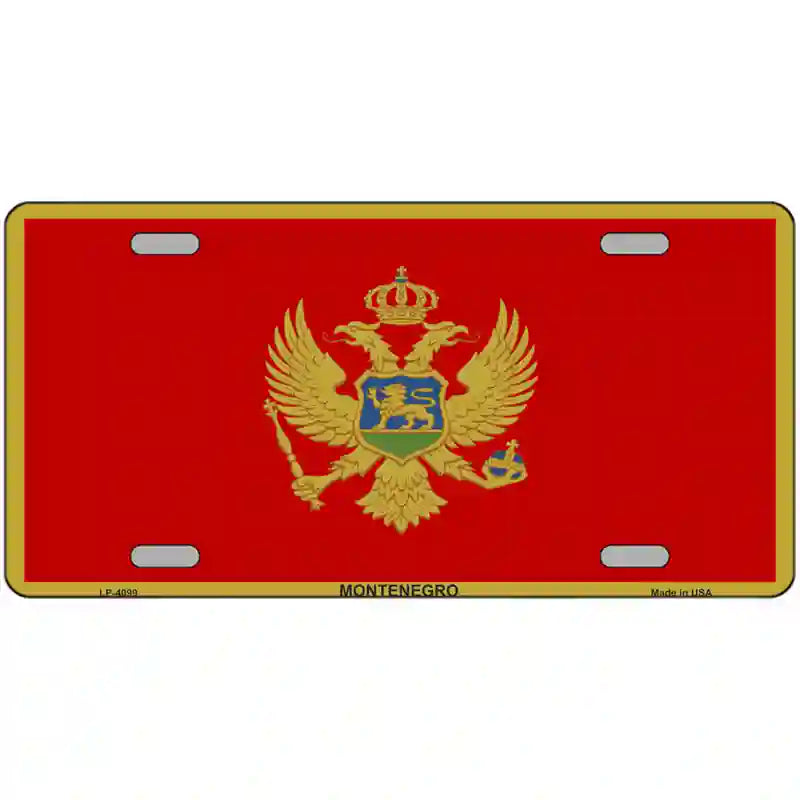 Montenegro Flag Metal Novelty License Plate 24" x 12" (LLP)