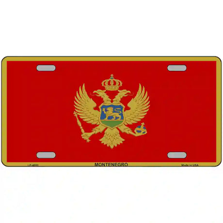 Montenegro Flag Metal Novelty License Plate 24" x 12" (LLP)