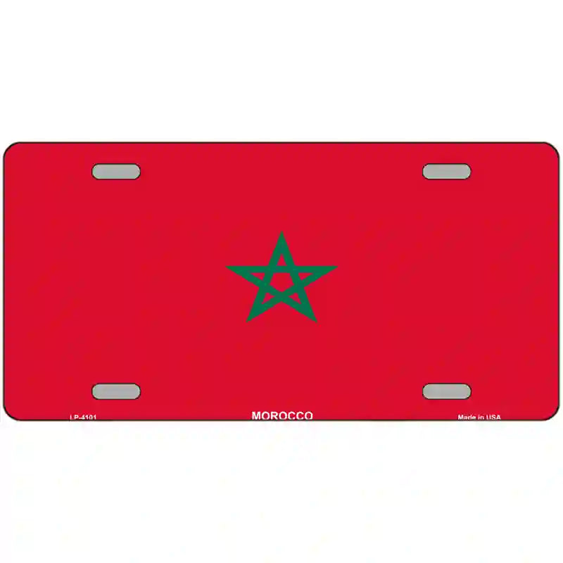 Morocco Flag Metal Novelty License Plate 24" x 12" (LLP)