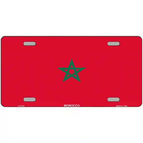 Morocco Flag Metal Novelty License Plate 24" x 12" (LLP)