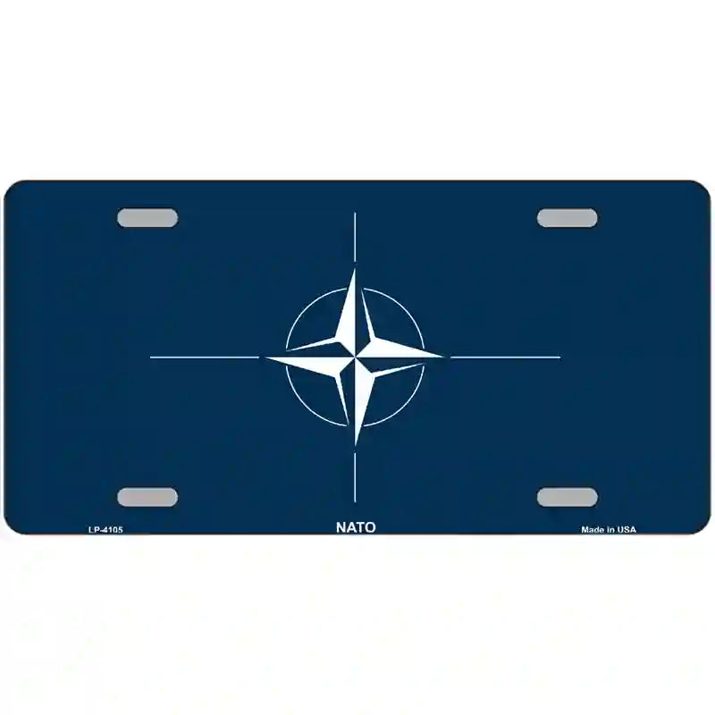 Nato Flag Metal Novelty License Plate 24" x 12" (LLP)