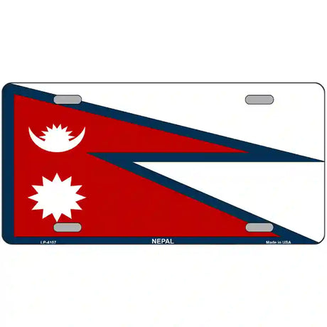 Nepal Flag Metal Novelty License Plate 24" x 12" (LLP)