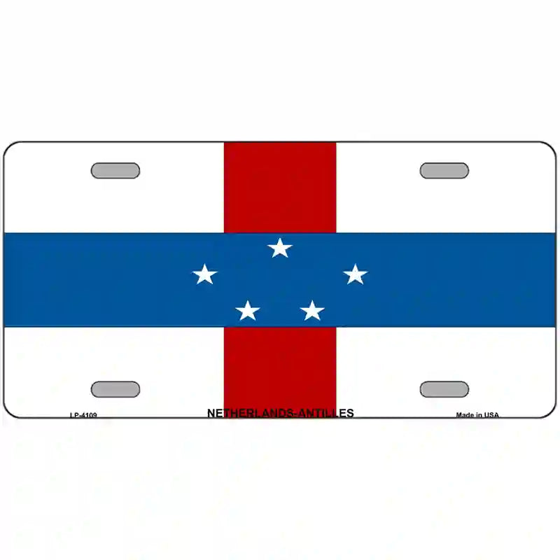 Netherlands Antilles Flag Metal Novelty License Plate 24" x 12" (LLP)