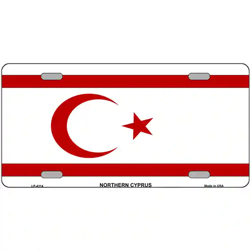 Northern Cyprus Flag Metal Novelty License Plate 24" x 12" (LLP)