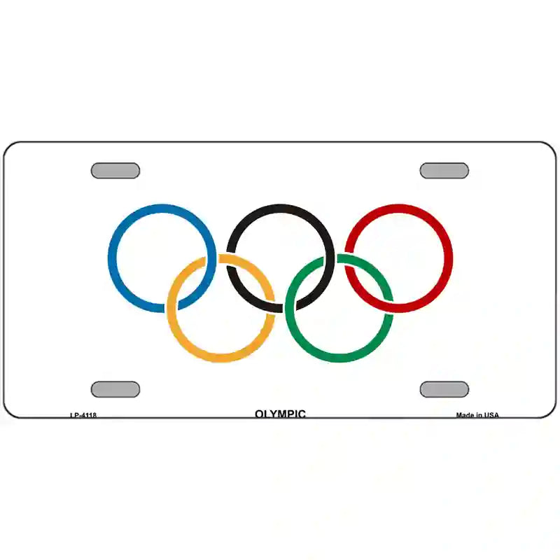 Olympic Flag Metal Novelty License Plate 24" x 12" (LLP)