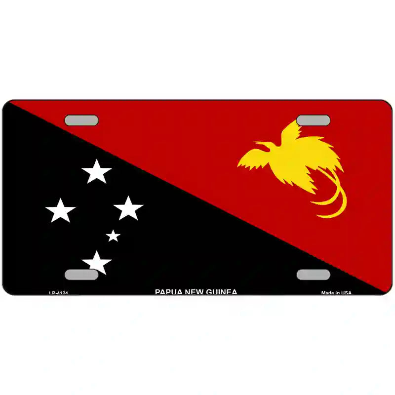 Papua New Guinea Flag Metal Novelty License Plate 24" x 12" (LLP)