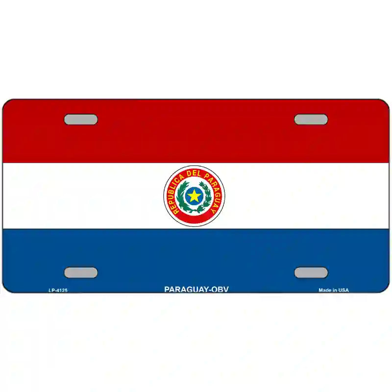 Paraguay-OBV Flag Metal Novelty License Plate 24" x 12" (LLP)