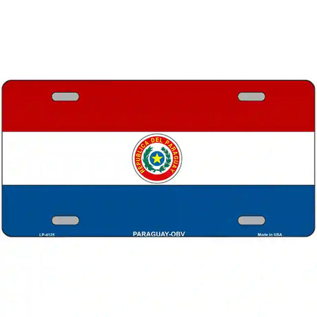 Paraguay-OBV Flag Metal Novelty License Plate 24" x 12" (LLP)