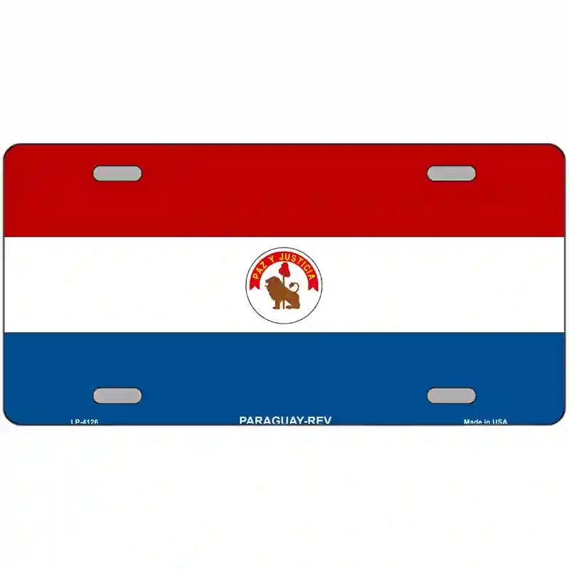 Paraguay-REV Flag Metal Novelty License Plate 24" x 12" (LLP)