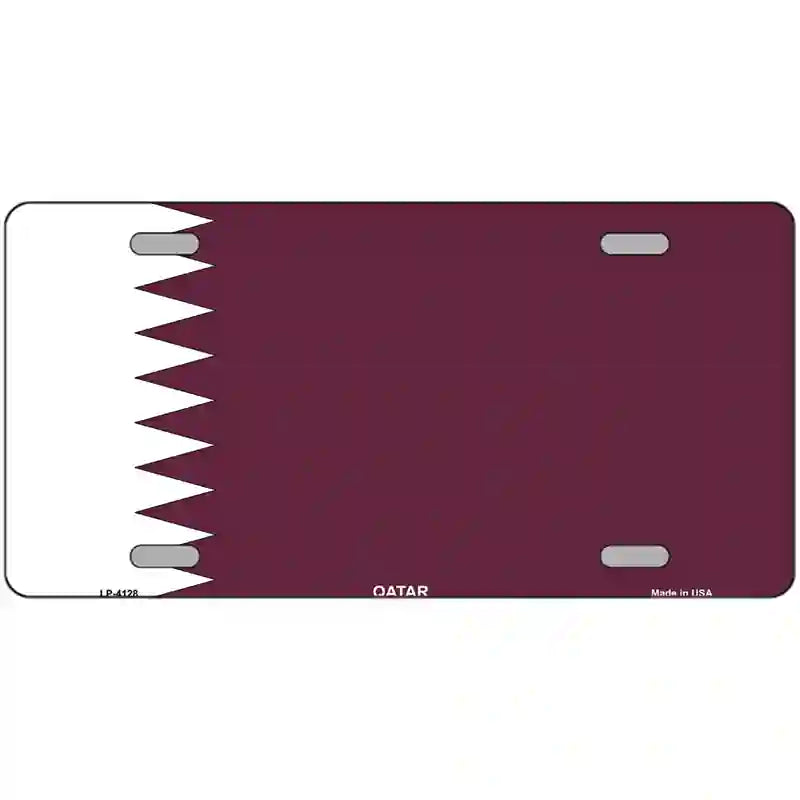 Qatar Flag Metal Novelty License Plate 24" x 12" (LLP)