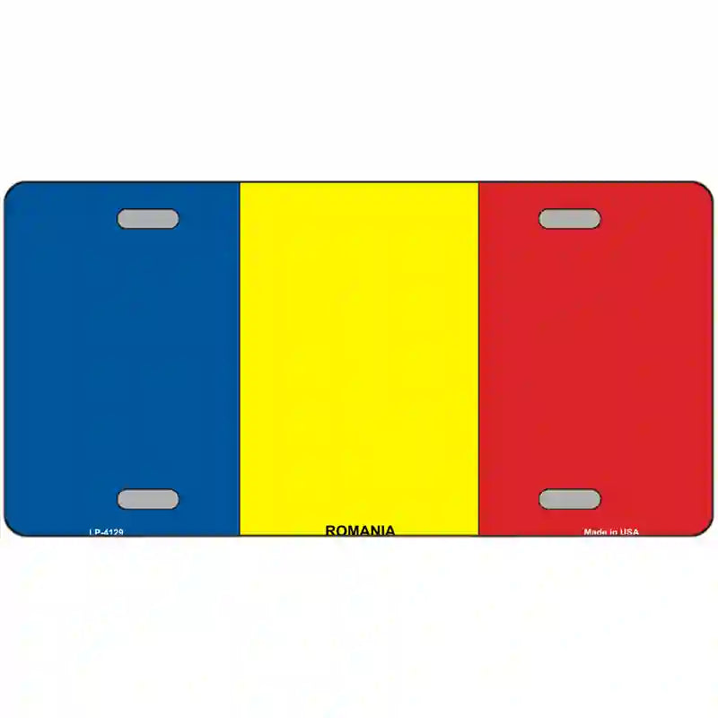 Romania Flag Metal Novelty License Plate 24" x 12" (LLP)