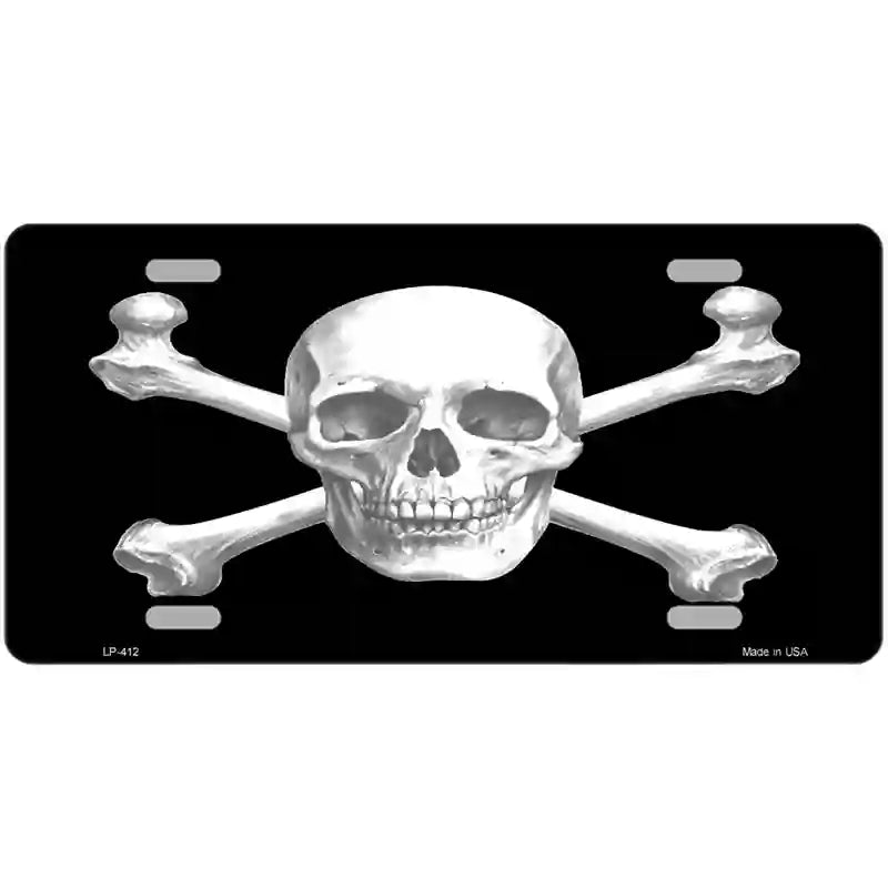 Skull And Cross Bones Metal Novelty License Plate 24" x 12" (LLP)