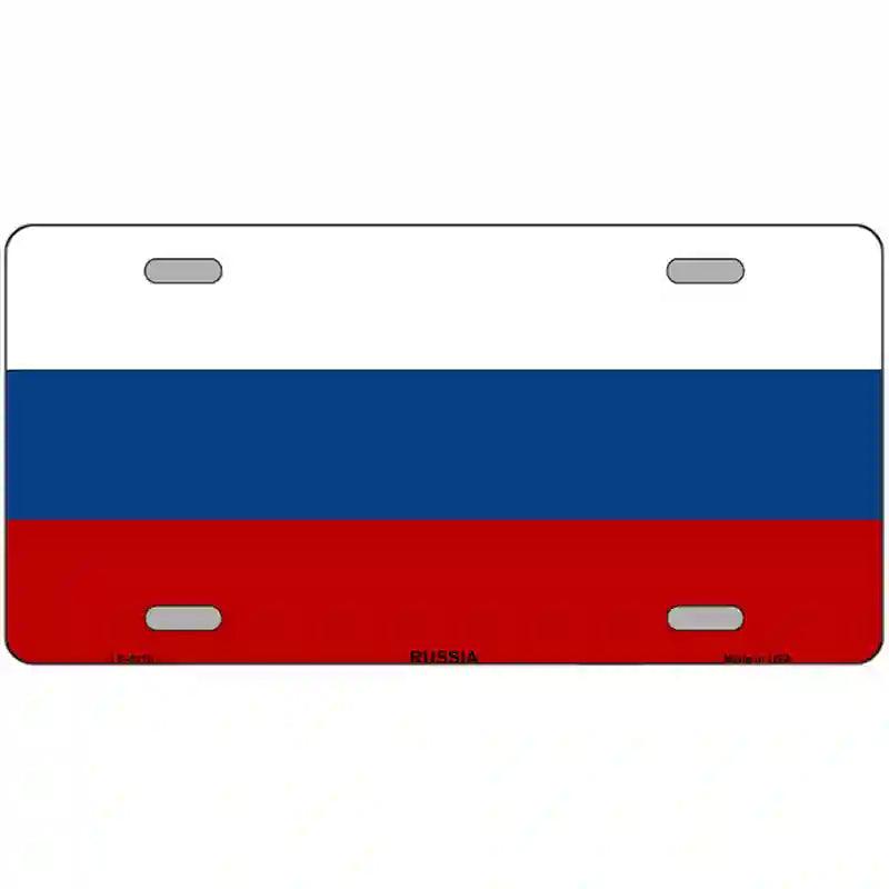 Russia Flag Metal Novelty License Plate 24" x 12" (LLP)