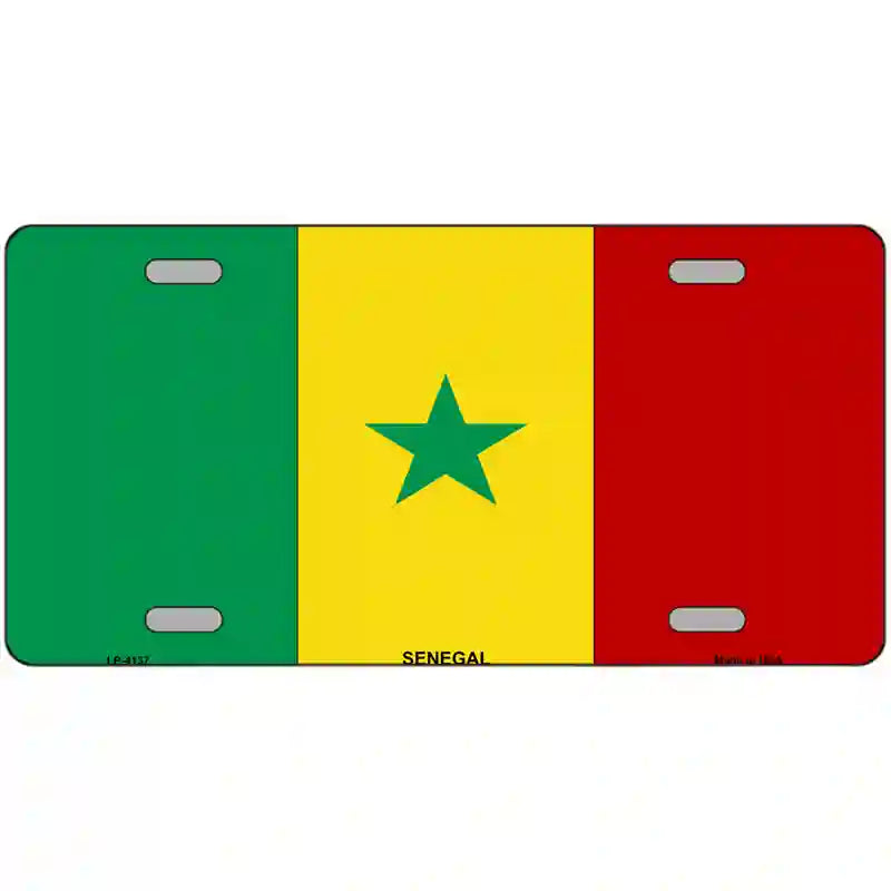 Senegal Flag Metal Novelty License Plate 24" x 12" (LLP)